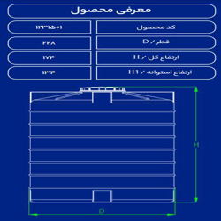 مخزن پلاستیکی 6000 لیتری عمودی کوتاه طبرستان