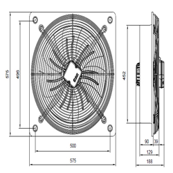 هواکش صنعتی ایلکا فلزی دمنده مدل VIK-45A4S-H