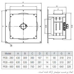 پلاگ فن دمنده مدل PEB-45-12R4T