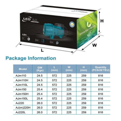 پمپ آب لئو جتی مدل AJ(m)220H
