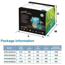 پمپ آب لئو محیطی خودمکش مدل APSm75AE(W)