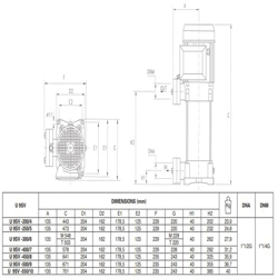 پمپ آب پنتاکس طبقاتی عمودی مدل U 9 SV-200-4T