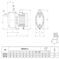 پمپ آب پنتاکس مدل MPXT 120-5