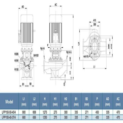 پمپ سیرکولاتور خطی لئو مدل LPP150-40-37/4