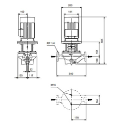 پمپ سیرکولاتور خطی گراندفوس TP 32-200/2