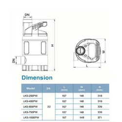 پمپ کفکش لئو مدل LKS-250PW