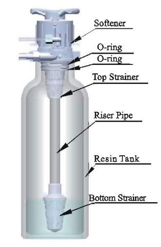 شماتیک سختی گیر رزینی فایبر گلاس با شیر دستی شماتیک سختی گیر رزینی فایبر گلاس با شیر دستی