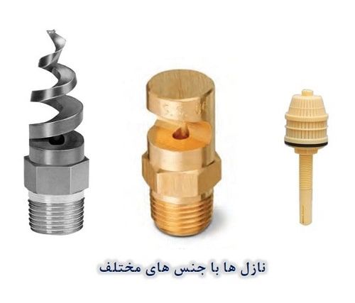 نازل با جنس های مختلف جنس های مختلف نازل